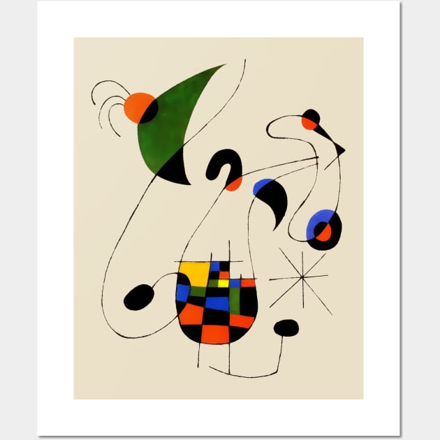 Modernism Art School in the style of Miro Wall Art by Closeddoor